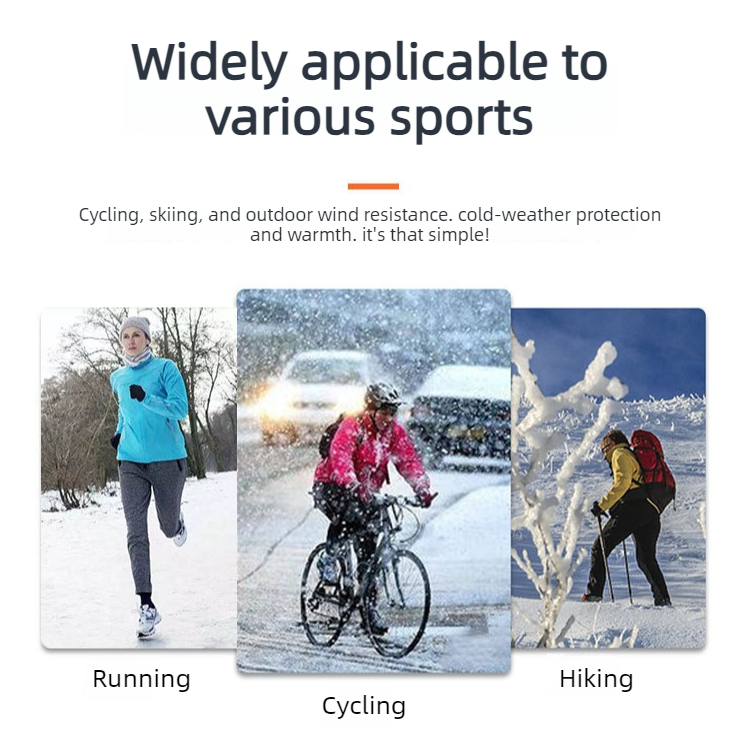 Winter Thick Polar Fleece Touchscreen Gloves, Windproof and Water-Resistant Thermal Gloves for Cycling and Motorcycling, One Pair—Black (One Size Fits All)