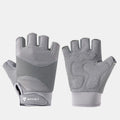 Gray - Size S - Silicone Anti-Slip Half-Finger Workout Gloves, Breathable Shock-Absorbing Gym Gloves for Cycling, One Pair, Unisex