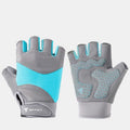 Blue - Size S - Silicone Anti-Slip Half-Finger Workout Gloves, Breathable Shock-Absorbing Gym Gloves for Cycling, One Pair, Unisex