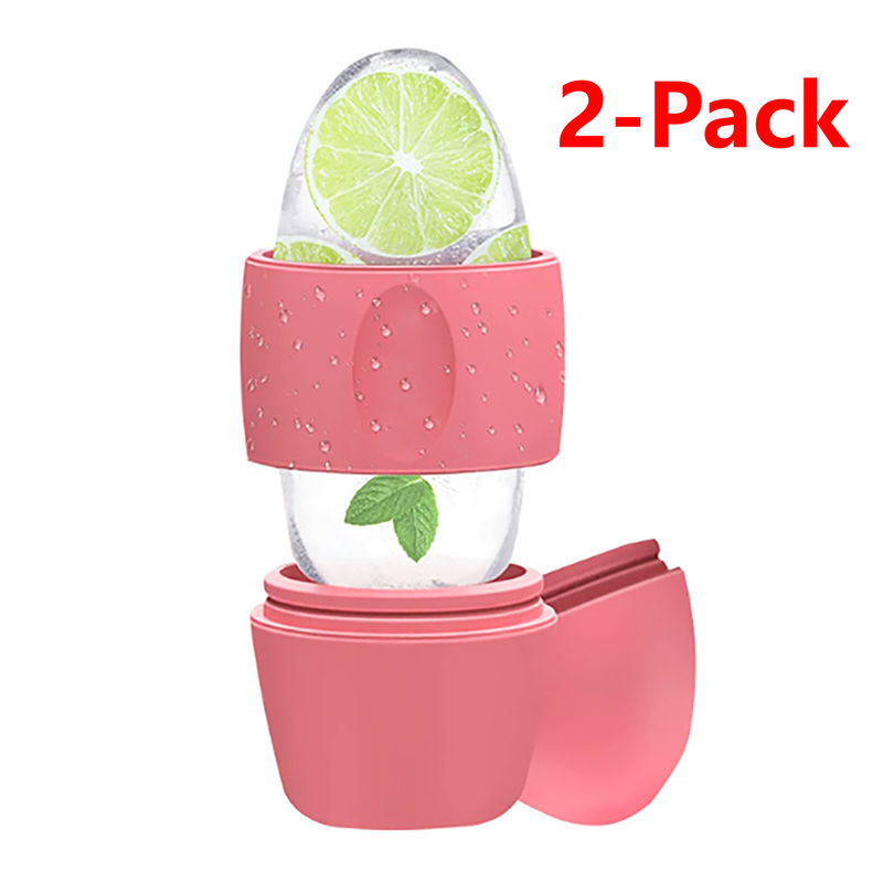 2x Ice Roller Beauty Device 2-in-1 Dual Head Cold Compress Face Tool Red