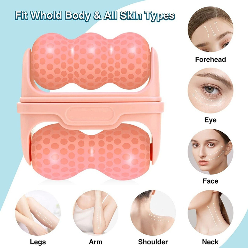 Ice Roller Beauty Device Double Sided Cold Compress Face Body Massager Blue