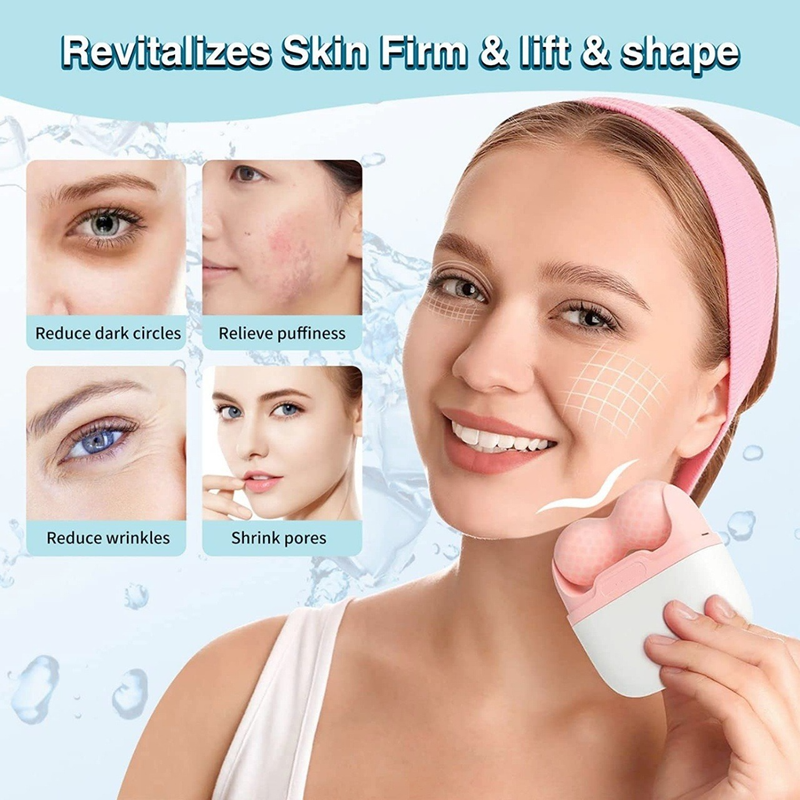 Ice Roller Beauty Device Double Sided Cold Compress Face Body Massager Blue