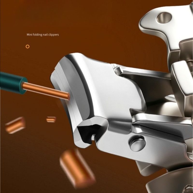 Cartoon Puppy Mini Folding Nail Clipper, Thick Stainless Steel Portable Anti-Splash Travel Nail Cutter—Dark Gray