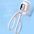 Digital 3-Temperature Heated Eyelash Curler, USB-Rechargeable, Portable, Long-Lasting Lash Curling Tool—White