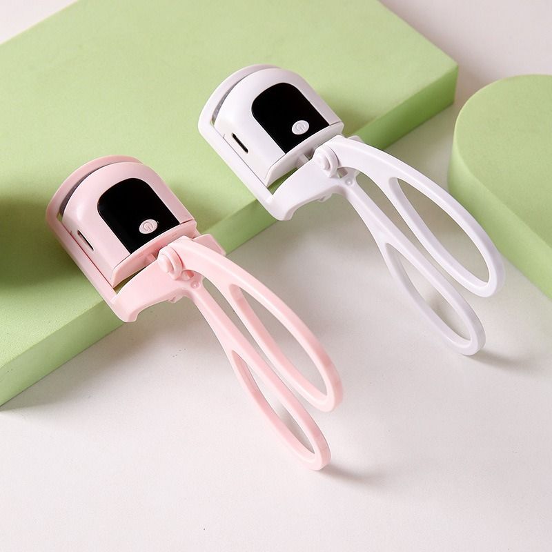 Digital 3-Temperature Heated Eyelash Curler, USB-Rechargeable, Portable, Long-Lasting Lash Curling Tool—Pink
