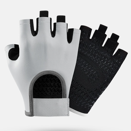 Gray - Size M - Women's Half-Finger Fitness Gloves, Silicone Anti-Slip Breathable Gloves for Yoga, Cycling, and Sports