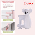 2-Pack Koala Desk Hook, Adjustable Glue-Free Table-Side Bag Hanger, Heavy-Duty Portable Backpack Hook for Students—White