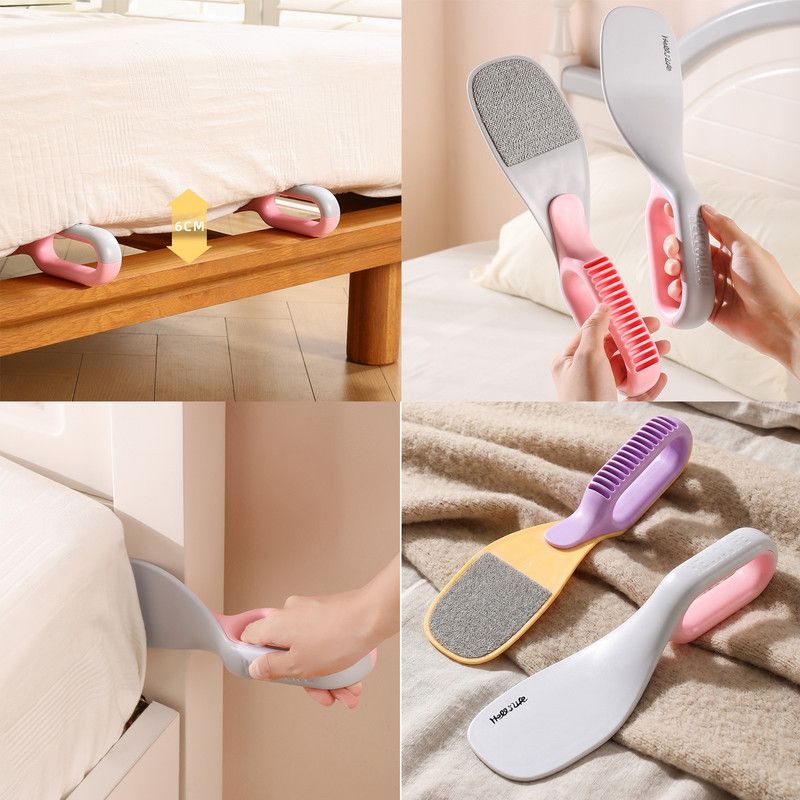 Multi-Function Mattress Lifting Tool, Labor-Saving Bed Sheet Tucking Helper, Double-Sided Static Lint Remover Brush—Green