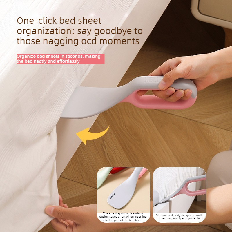 Multi-Function Mattress Lifting Tool, Labor-Saving Bed Sheet Tucking Helper, Double-Sided Static Lint Remover Brush—Yellow