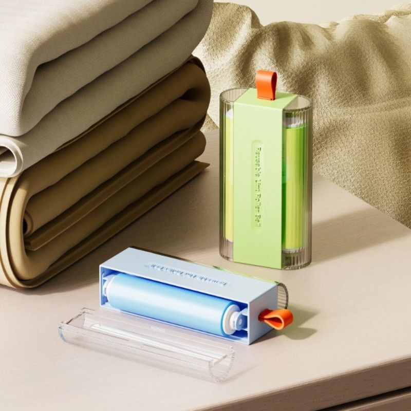 Double Roller Washable Lint Remover with Dust Cover, Portable Reusable Pet Hair and Dust Sticky Roller—Green