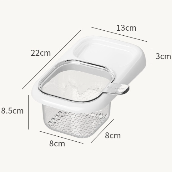 Sink Filter Drain Basket, Kitchen Wet/Dry Separation Food Residue Collector, Multi-function Storage Rack—White
