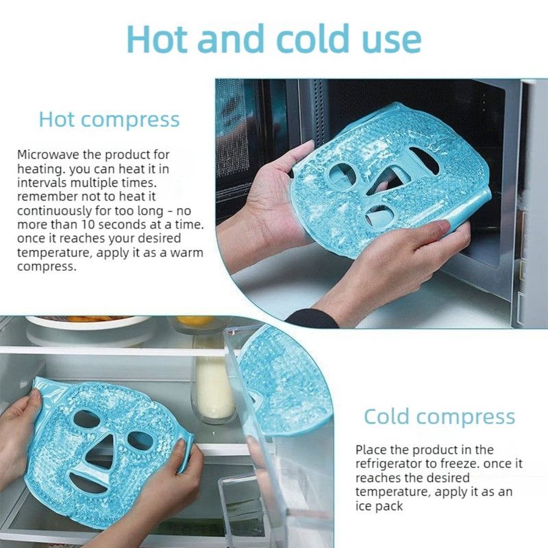 Gel Bead Hot & Cold Facial Mask & Eye Mask Set, Cooling Heating Pack for Face & Eye Relief—Pink