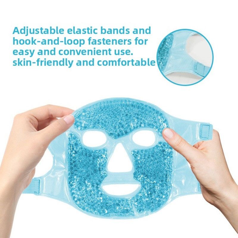 Gel Bead Hot & Cold Facial Mask & Eye Mask Set, Cooling and Heating Pack for Face and Eye Relief—Purple