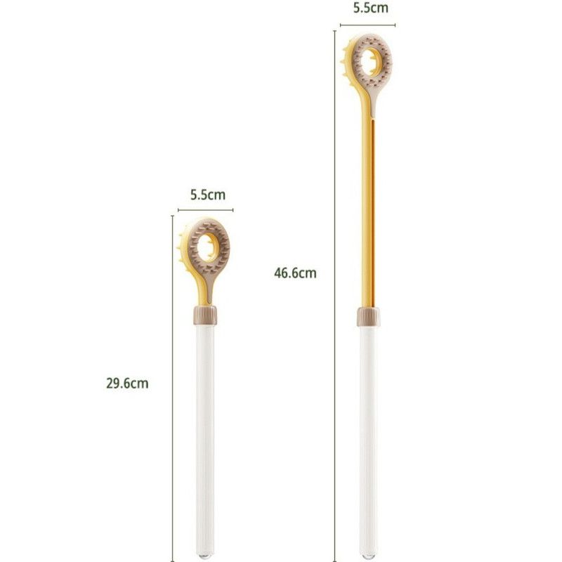 Retractable Double-Sided Back Scratcher, Multi-Function Itch Relief Tool with Ball-Point Massager—Yellow
