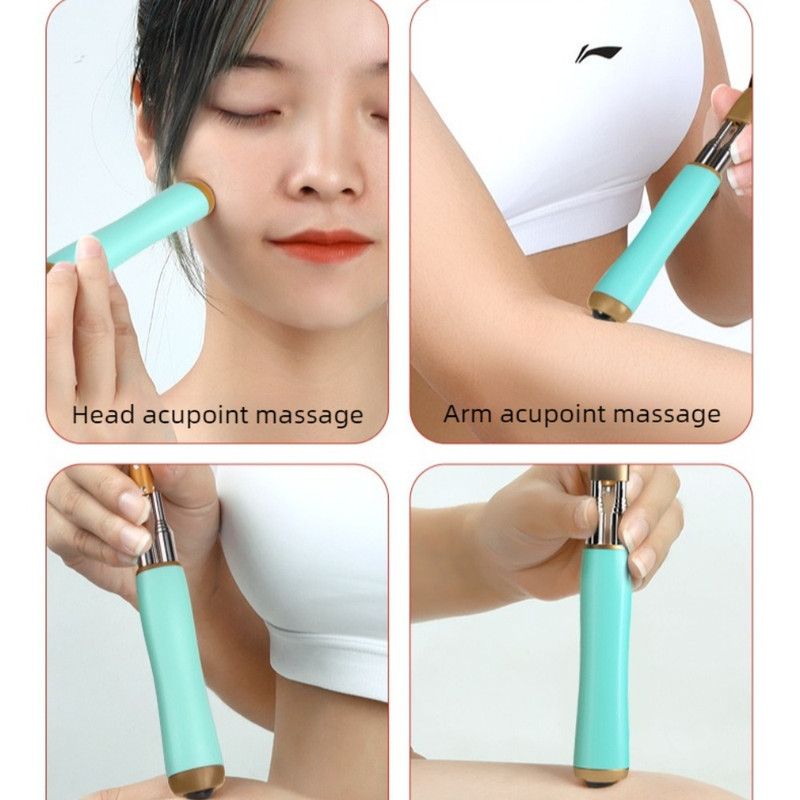 Dual Retractable Back Scratcher, Portable Self-Scratching Tool with Magnetic Massage Roller and Anti-Slip PP Claw - Green