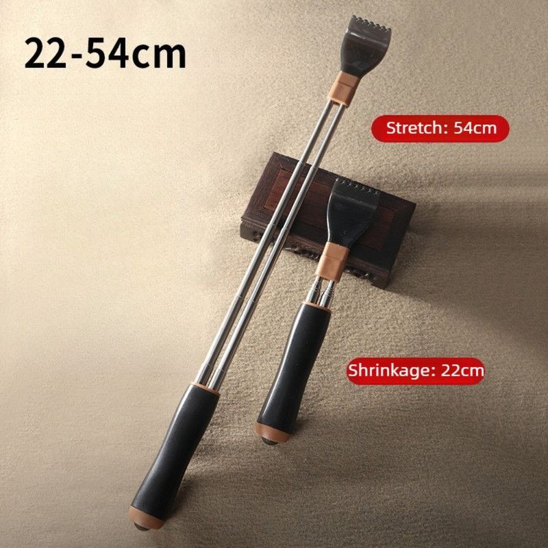 Dual Retractable Back Scratcher, Portable Self-Scratching Tool with Magnetic Massage Roller and Anti-Slip PP Claw - Green