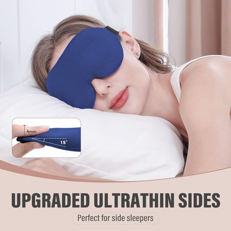 3D Deepened Sleep Eye Mask, Integrated Nose Wing, Full Light-Blocking, Breathable Eye Cover for Naps and Travel—Gray
