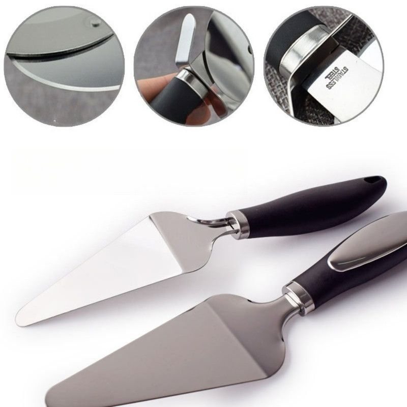 2Pcs Pizza Baking Tool Set, 8cm Stainless Steel Guard Pizza Cutter Wheel & Triangular Cheese Spatula