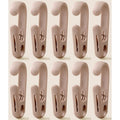 10-Pack Multi-Functional Hook Clips, Stackable Long-Tail Clips for Closets, for Kitchen and Bathroom—Brown
