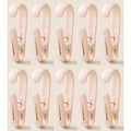 10-Pack Multi-Functional Hook Clips, Stackable Long-Tail Clips for Closets, for Kitchen and Bathroom—Pink