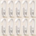 10-Pack Multi-Functional Hook Clips, Stackable Long-Tail Clips for Closets, for Kitchen and Bathroom—White