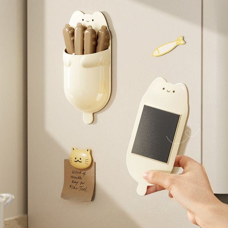 Cat Magnetic Storage Box Food Sealing Clips, Date Mark Snack Bag Sealer Clips—Brown