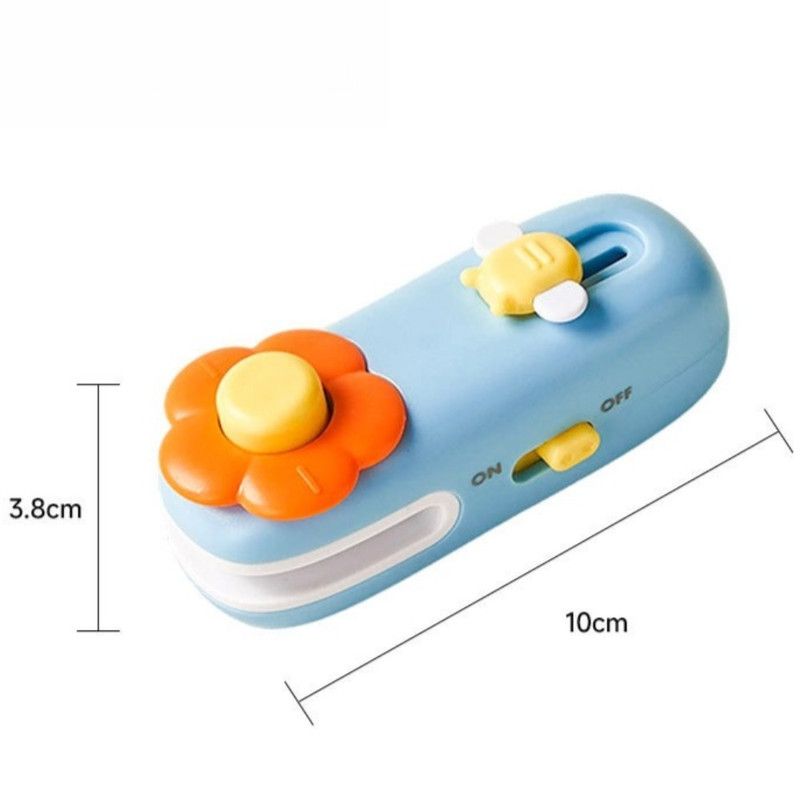 Flower Mini Magnetic Sealer, Handheld Rechargeable 2-in-1 Bag Sealing & Cutter Machine for Snack Packaging—Green