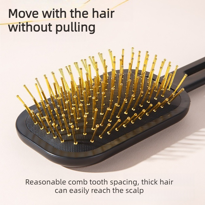 3D Air Cushion Hair Brush, Multi-function Scalp Massage Detangler Comb for Home Hair Styling—Black