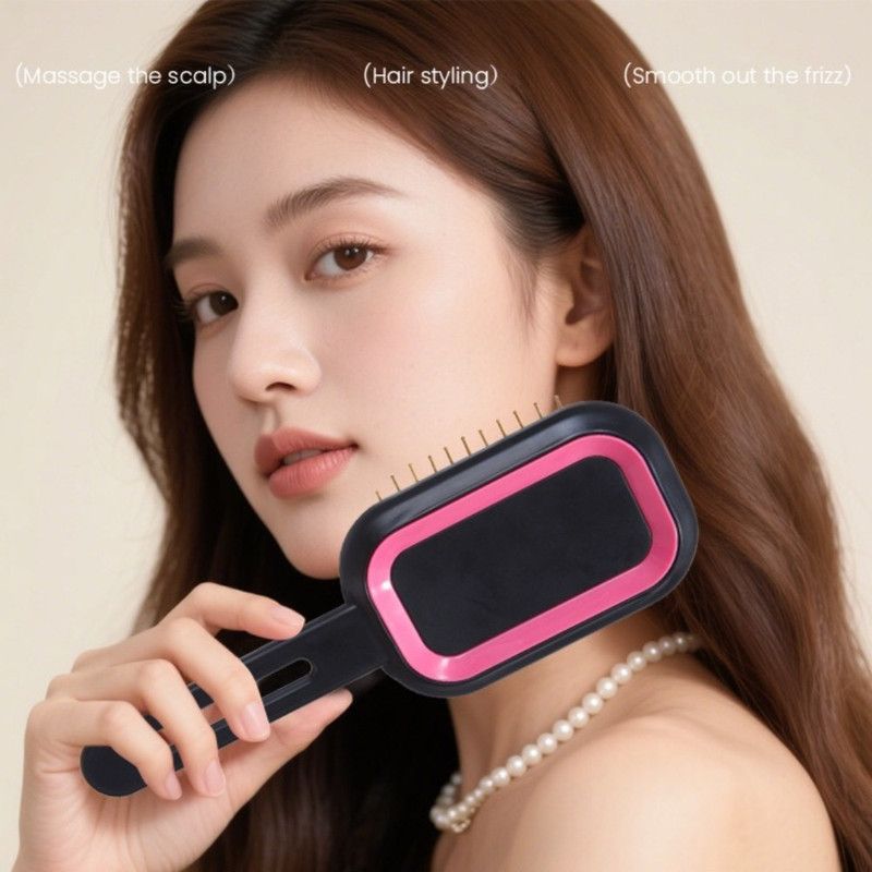 3D Air Cushion Hair Brush, Multi-function Scalp Massage Detangler Comb for Home Hair Styling—Light Purple