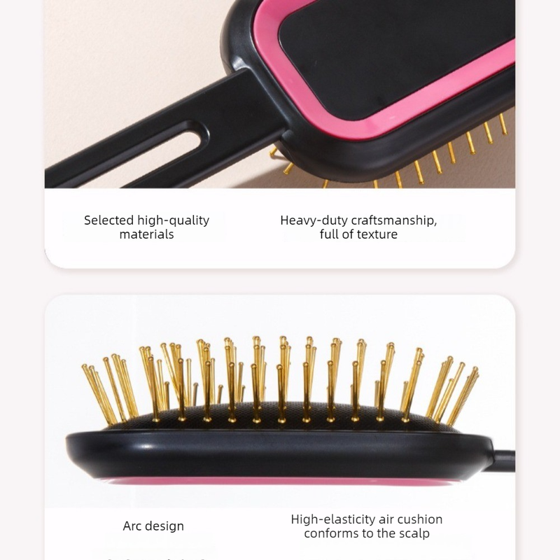 3D Air Cushion Hair Brush, Multi-function Scalp Massage Detangler Comb for Home Hair Styling—Dark Purple