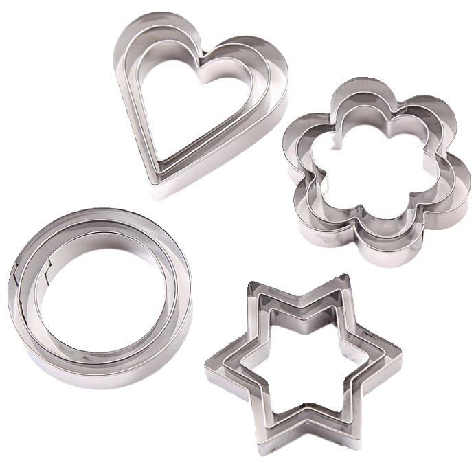 Stainless Steel Cookie Cutter Sets, DIY Press Baking Molds for Homemade Cookies & Pastries—12-Piece Star-Shaped Set
