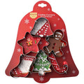 Stainless Steel Christmas Cookie Cutter 6-Piece Set, Holiday DIY Baking Molds for Cookies & Fondant—Bell