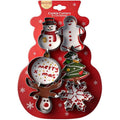 Stainless Steel Christmas Cookie Cutter 6-Piece Set, Holiday DIY Baking Molds for Cookies & Fondant—Snowman