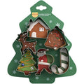 Stainless Steel Christmas Cookie Cutter 6-Piece Set, Holiday DIY Baking Molds for Cookies & Fondant—Christmas Tree