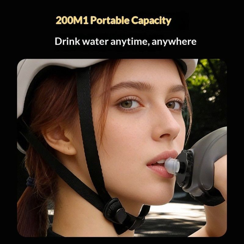 Silicone Wrist-Worn Sports Water Bottle, 200ml Portable Soft Water Cup for Cycling, Running, and Hiking—Black