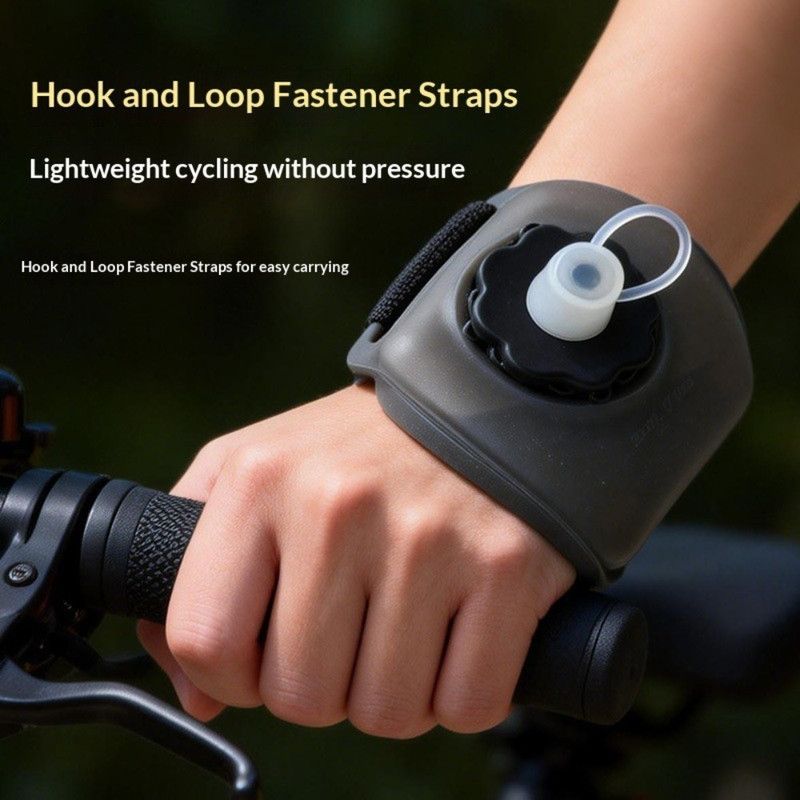 Silicone Wrist-Worn Sports Water Bottle, 200ml Portable Soft Water Cup for Cycling, Running, and Hiking—White