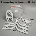 Portable Foldable Travel Clothes Hanger Set, Includes Clips, Clothes Rack with Storage Bag for Business Trips and Home Use - Gray