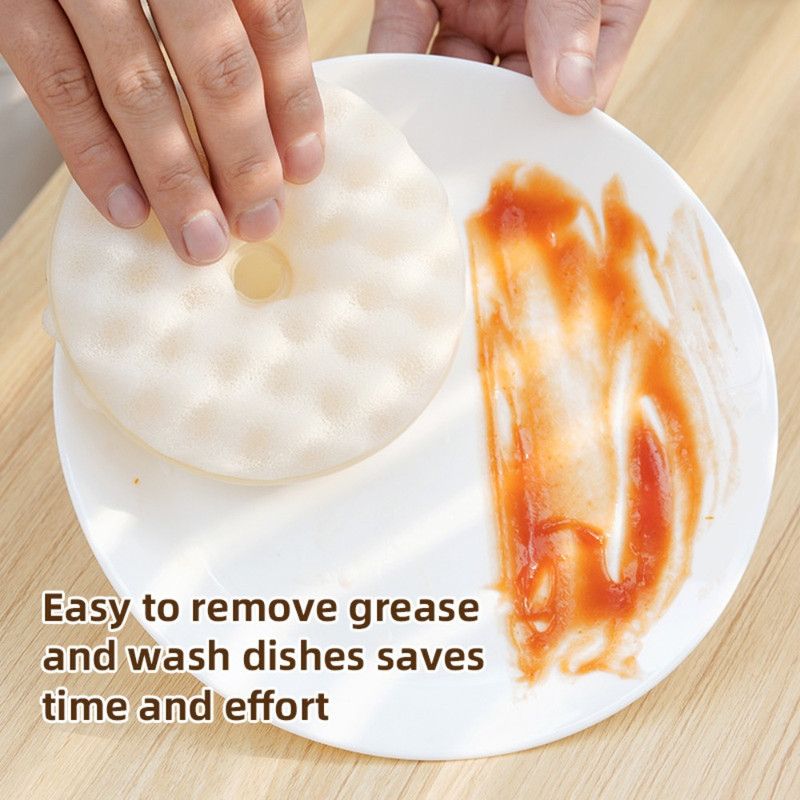 Donut Honeycomb Double Sided Dish Sponge With Suction Cup, Kitchen Cleaning Scrubber Set