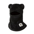 Cute Bear Ear Plush Integrated Balaclava Hat, 4-in-1 Windproof Warm Neck and Face Cover Hat - Black