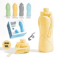 Collapsible Silicone Water Bottle 800ml Folding Travel Camping Cup Yellow