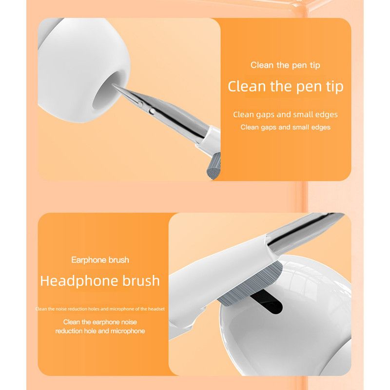 Multi-functional Electronics Cleaning Tool Kit, Portable Keyboard Cleaner Brush Set for Laptop Camera Earphone Screen-White