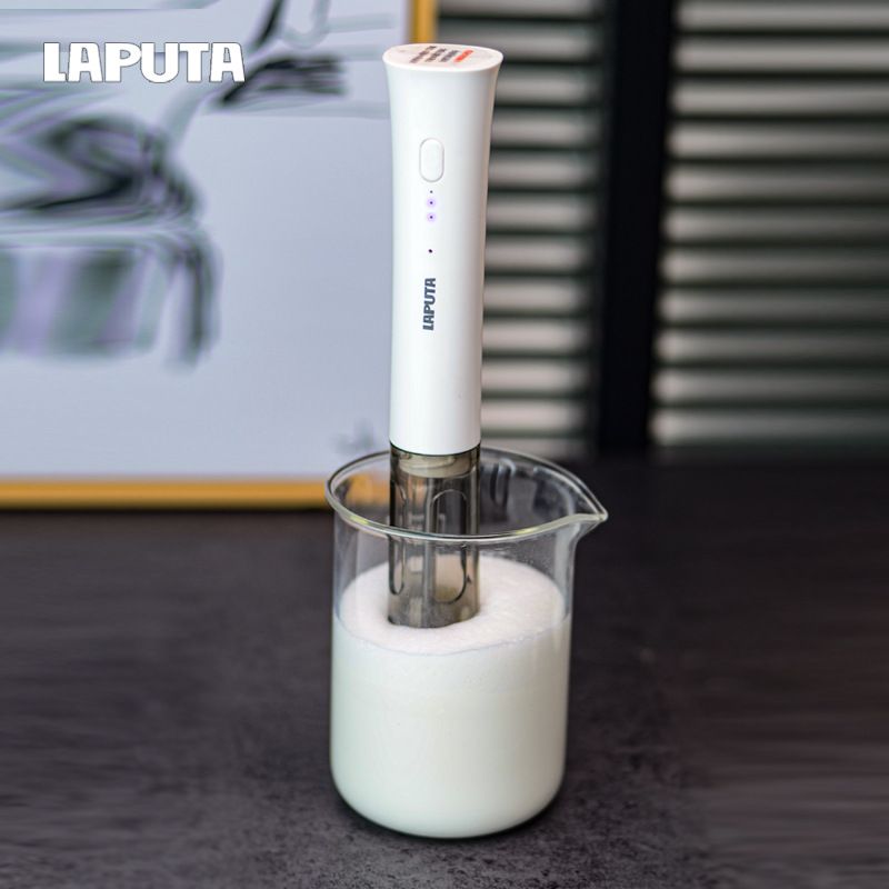 Rechargeable Electric Milk Frother Handheld, 3 Speed Milk Foam Maker for Latte Cappuccino, Portable Coffee Whisk with Protective Storage Cover