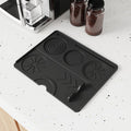 Multi Function Silicone Coffee Tamping Mat Non Slip Espresso Tamper Pad Coffee Machine Accessories-Black