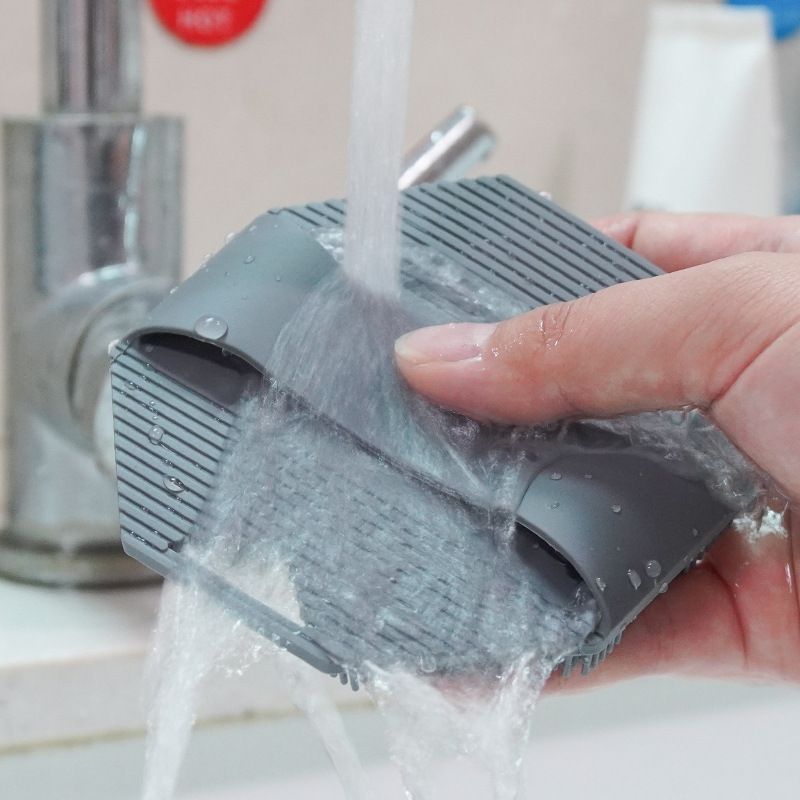 Silicone Body Scrubber Exfoliating Shower Brush Soft Silicone Bath Scrub Brush for Deep Skin Cleansing-gray