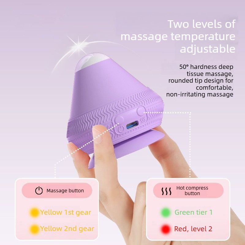 Electric Suction Cup Massage Ball Deep Tissue Vibrating Heat Therapy Grey