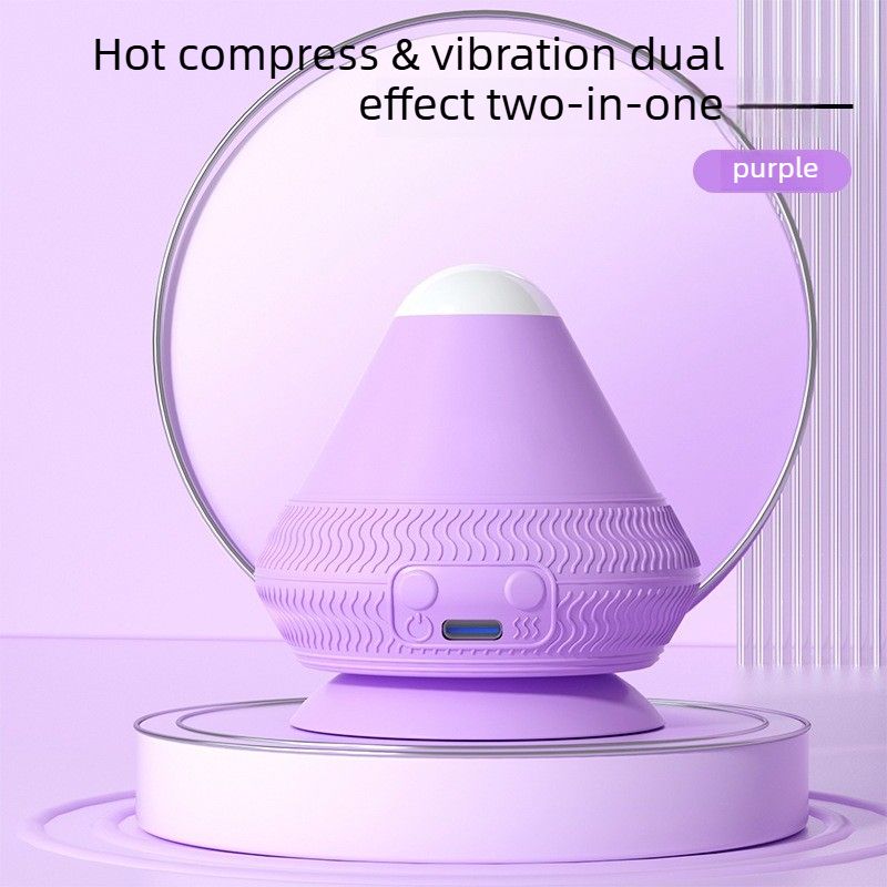 Electric Suction Cup Massage Ball Deep Tissue Vibrating Heat Therapy Purple