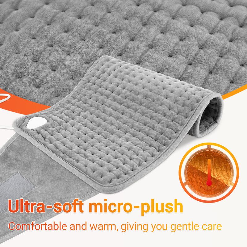 Electric Heating Waist Wrap Belt 9 Heat Levels 4 Timer Auto Off, Soft Plush Thermal Heating Pad for Back Abdomen Shoulder Relief