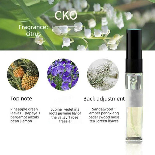 4PCS Mini Perfume Spray Set, Long Lasting Eau de Toilette Sample Vials, Woody Citrus Fragrance Trial Kit for Men & Women, Portable Travel Size Scent Tester 5ml