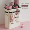 Yoga Mat Storage Basket – Fitness Equipment & Sports Gear Organizer – Cream Yellow