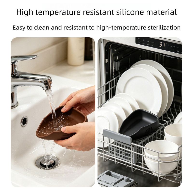 Silicone Coffee Bean Weighing Tray, Triangular Coffee Dosing Vessel, Reusable Silicone Scoop Tray for Coffee Bean Scale, Barista Coffee Accessory-Black
